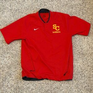 Nike Red and Yellow SC Baseball Shirt